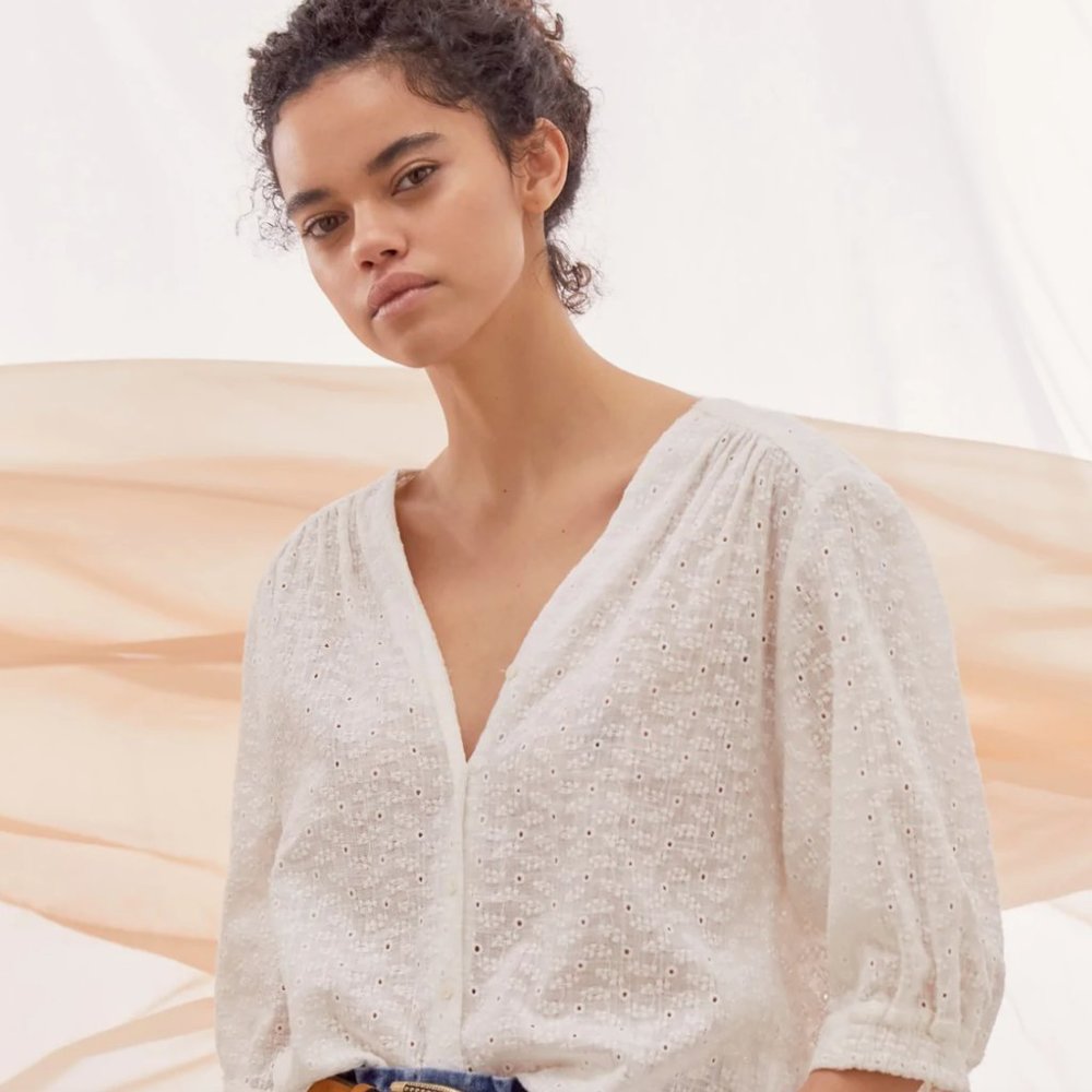 Pablo Cara Embroidered White Shirt (Sz 1 or small)